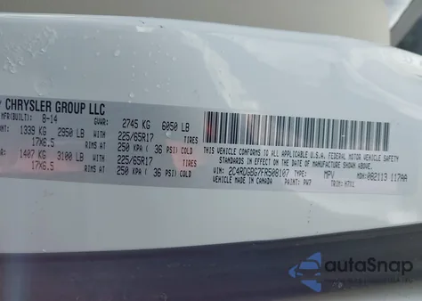 2015 Dodge Grand Caravan American Value Pkg z USA, uszkodzony, nr VIN 2C4RDGBG7FR508107